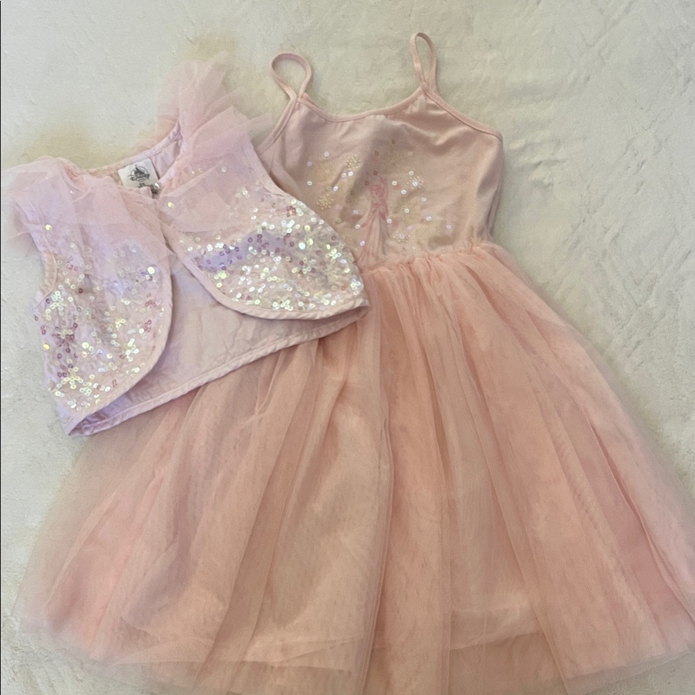 Pink Tulle Frozen Dress & Sequin Vest